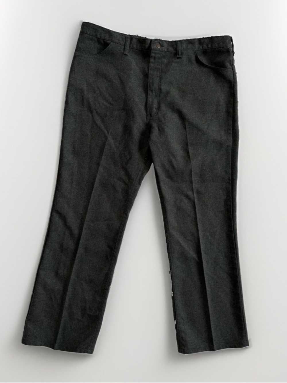 Vintage Wrangler Wrancher Dress Pants Mens 42x30 Gray Polyester USA Made 8218
